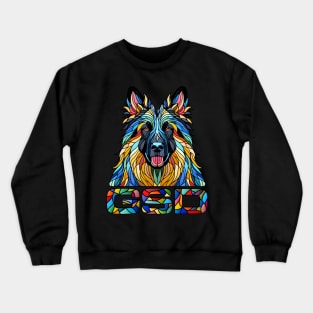 German Shepherd - Colorful Mosaic Art Crewneck Sweatshirt